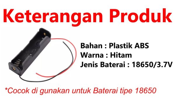 Socket Slot Baterai 18650 1 Slot - Image 3