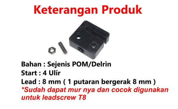T8 Openbuilds Nut Anti BackSlash - Mur Pengunci Pitch 2 Lead 8 - Image 3