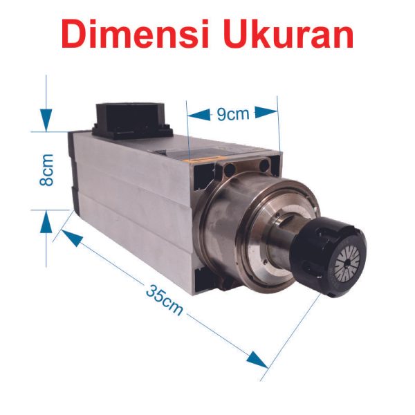 Spindle Motor 3.5KW 220V Air Cooled ER25 - Square - Image 2