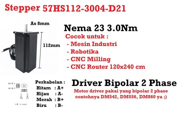 Stepper Nema 23 57HS112-3004A08-D21 - Image 4