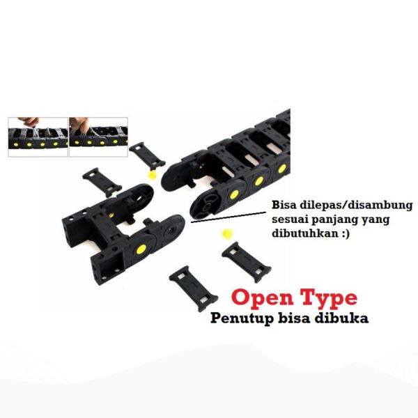 Kabel Drag Chain Bridge Open 25x75 1000mm - Image 3