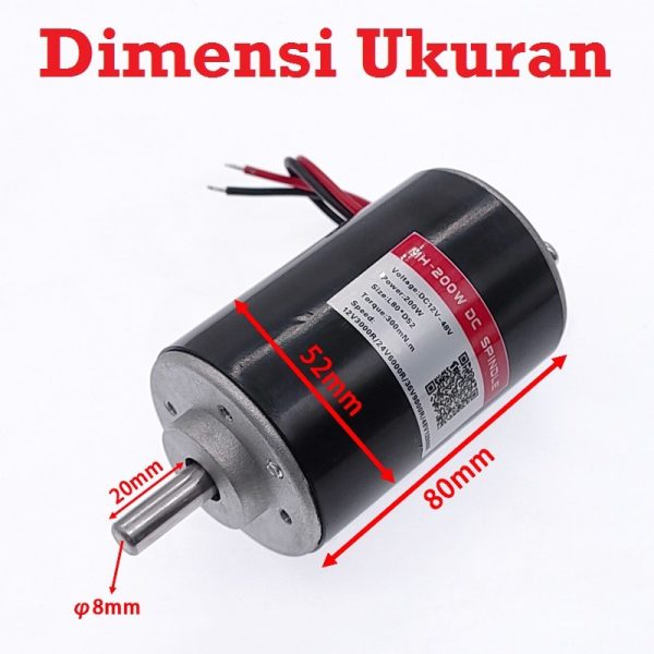 Dinamo Motor Spindle 200W - 8mm - Image 2