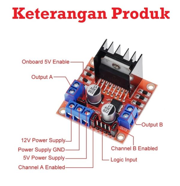 Motor Driver Module L298N - Besar 12V 2.5A - Image 2