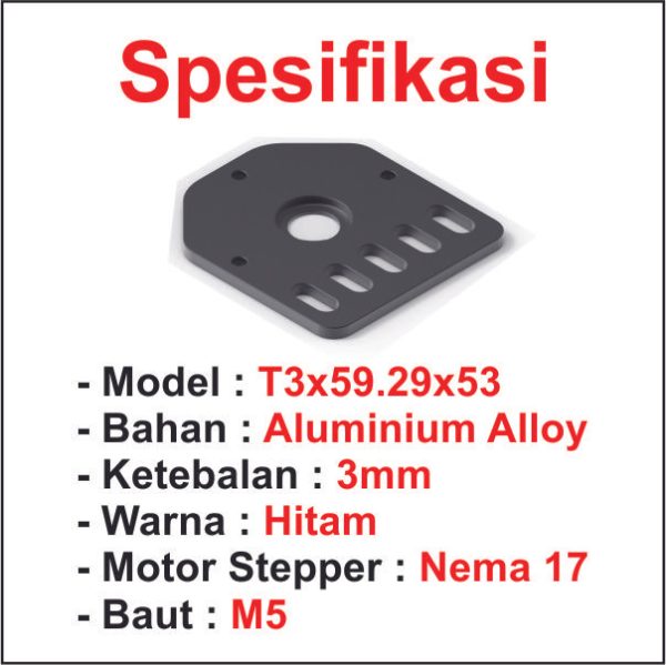 Threaded Rod Plate Nema 17 - T3x59.29x53 - Image 2