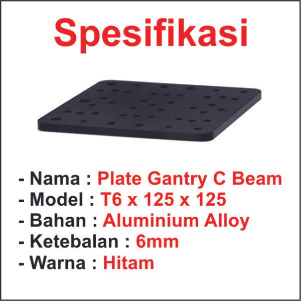 Plate Gantry C Beam Black - T6x125x125 - Image 2