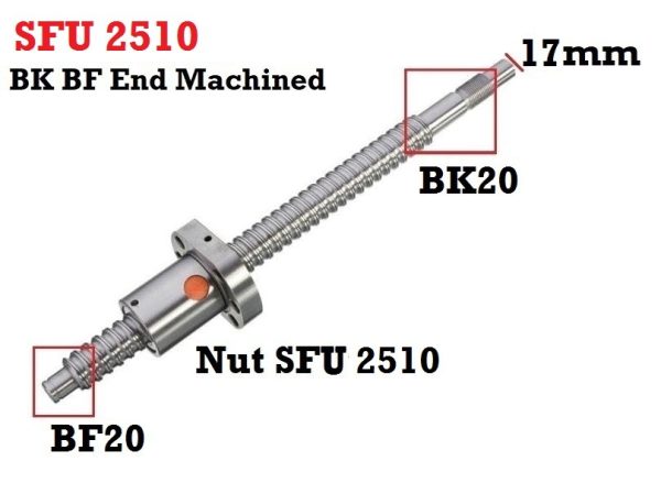 Ballscrew SFU2510 3000mm End Machined  Nut - Image 3
