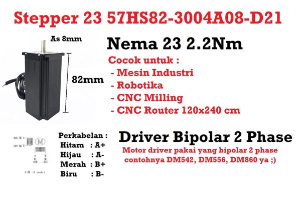 Stepper Nema 23 57HS82-3004A08-D21 - Image 2