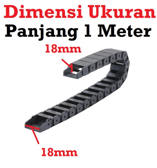 Kabel Drag Chain Semi Enclosed Open 18x18 1000mm - Image 2
