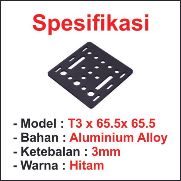 Plate Gantry 20mm Black - T3x65.5x65.5 - Image 3