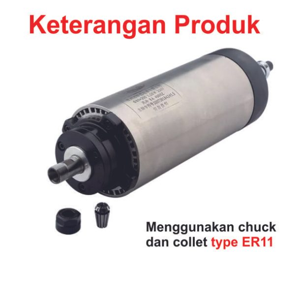 Spindle Motor 1.5kW 220V Air Cooled ER11 - Round - Image 3
