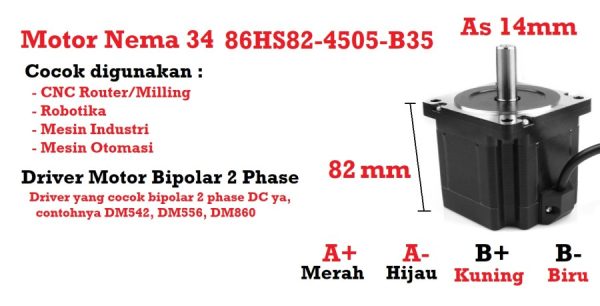 Stepper Nema 34 86HS82-4504A14-B35 - Image 3
