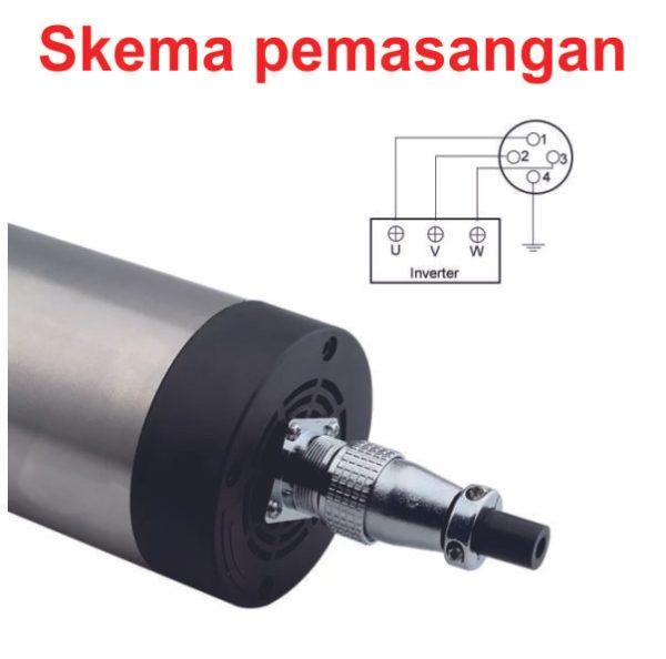 Spindle Motor 1.5kW 220V Air Cooled ER11 - Round - Image 4