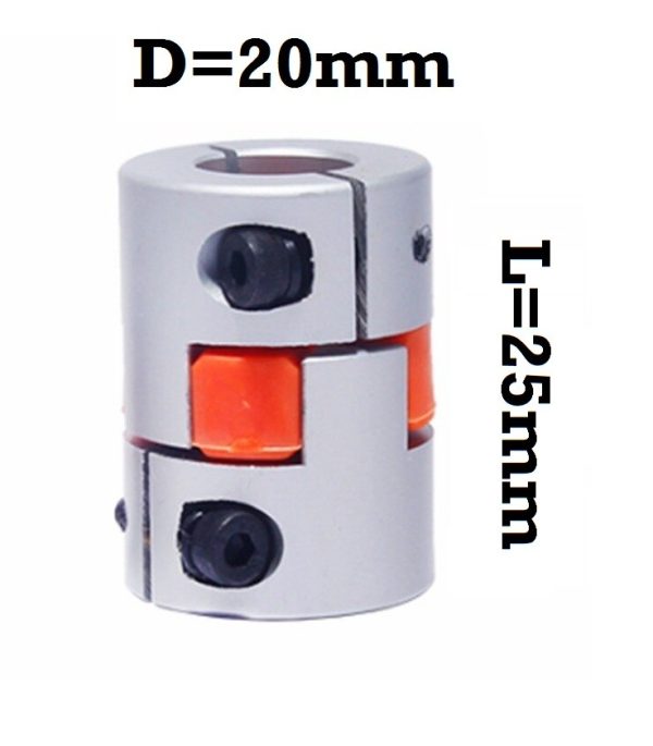 Shaft Coupler XB D20 L25 8x10 - Image 3