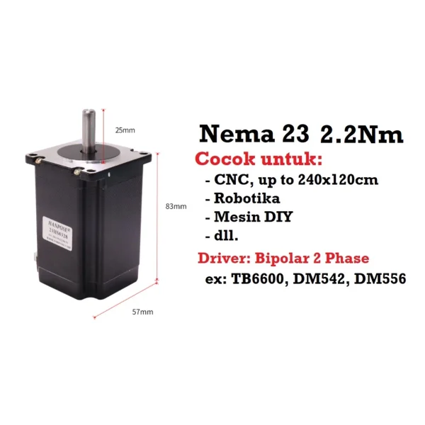 Stepper Nema 23HS8328 Hanpose - Image 4
