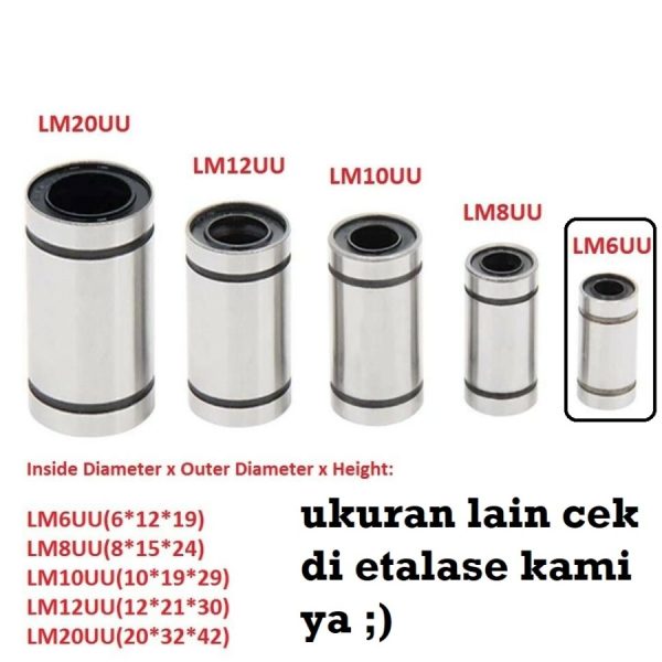 Linear Motion LM6UU ID6 6mm - Image 2