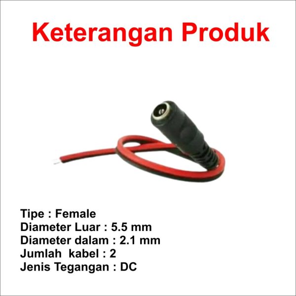 Jack DC Kabel Female 5.5 x 2.1 - Image 3