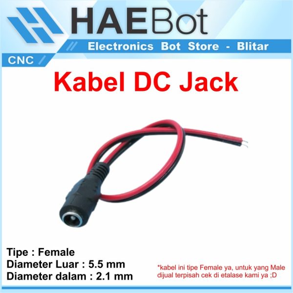 Jack DC Kabel Female 5.5 x 2.1