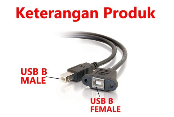 Kabel USB B Male to Female Extension 30cm - Image 3