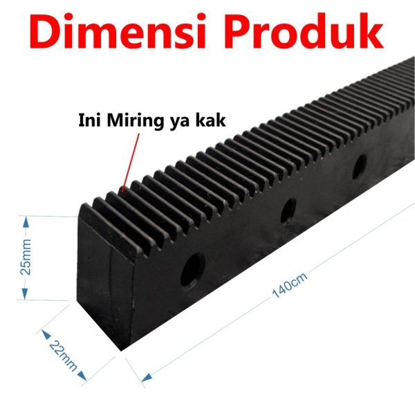 Helical Rack Gear Pinion 1.25M 22x25 1400mm - Image 2