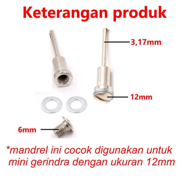 Mandrel Potong 6mm - 3.17mm - Image 3