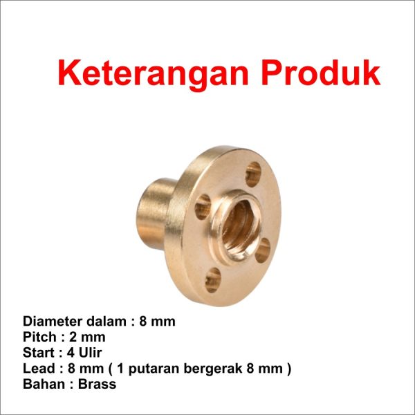 T8 Nut Lead Screw Pitch 2 - Image 3