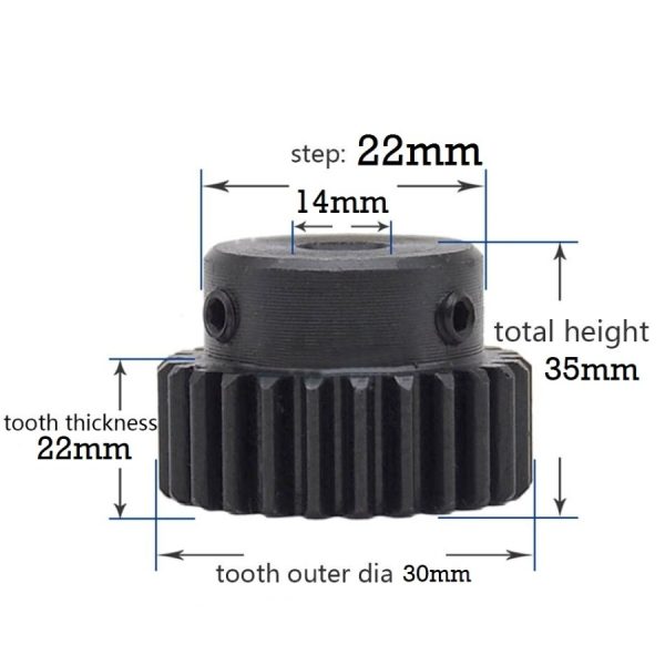 Straight Gear Pinion 18T 1.5M B14 - Image 2