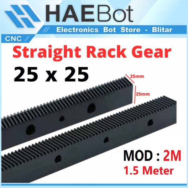 Straight Rack Gear Pinion 2M 25x25 1500mm