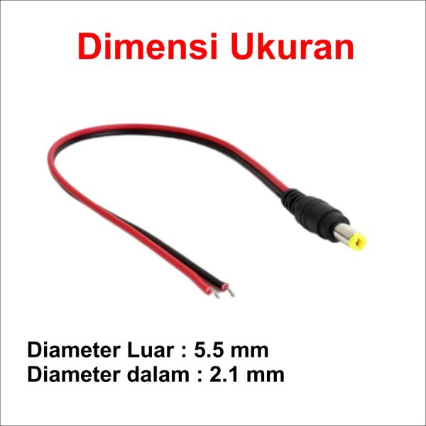 Jack DC Kabel Male 5.5 x 2.1 - Image 2