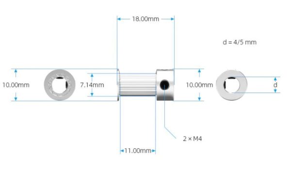 GT2 Pulley 12T W10 B5 - Silver - Image 3