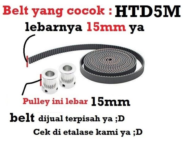 HTD5M Pulley 80T W15 B8 - Silver - Image 2