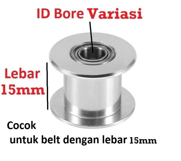 GT2 Idler Pulley 20T W15 B5 - Tanpa Gigi - Image 2
