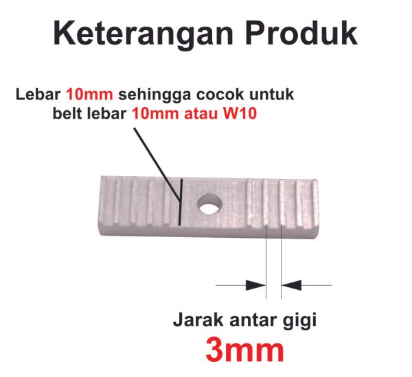 HTD3M Belt Lock Clamp 10mm - M4 - Image 3