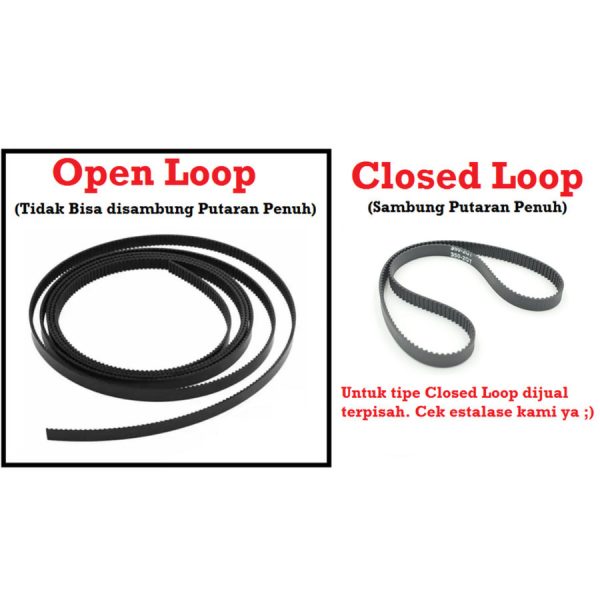 GT2 Belt PU Steel Core W5 - Hitam - 10cm - Image 3