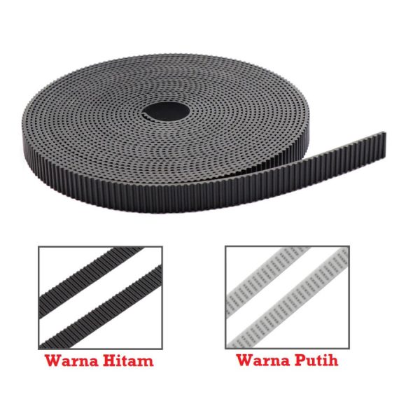 GT2 Belt PU Steel Core W5 - Hitam - 10cm - Image 5