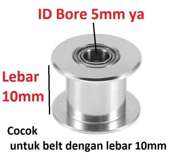 GT2 Idler Pulley 20T W10 - Tanpa Gigi - Image 2