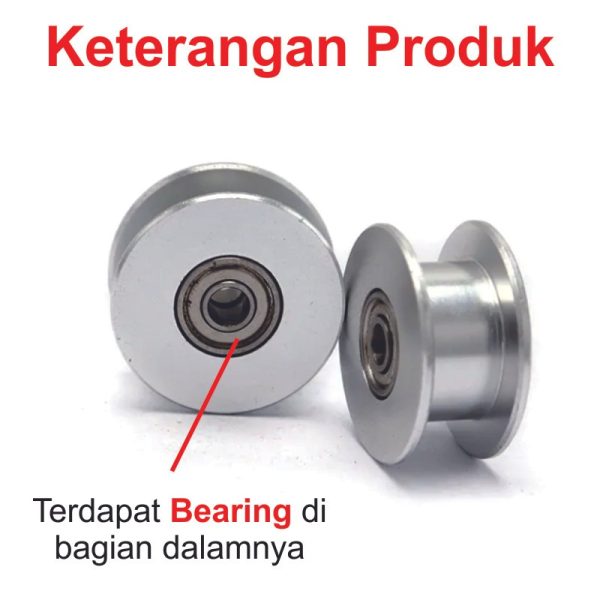 GT2 Idler Pulley 23T W10 B8 - Tanpa Gigi - Hitam - Image 3