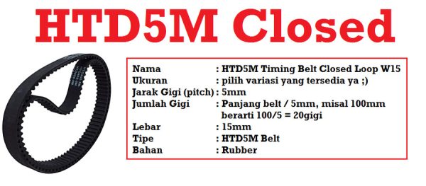 HTD5M Belt Closed Loop W15 - Image 3