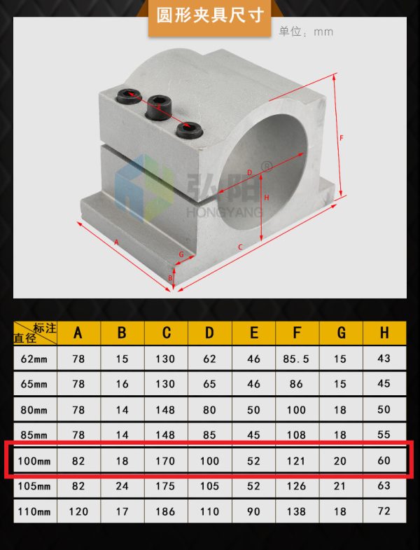 Bracket Spindle Cast D100 100mm - Biasa - Image 3