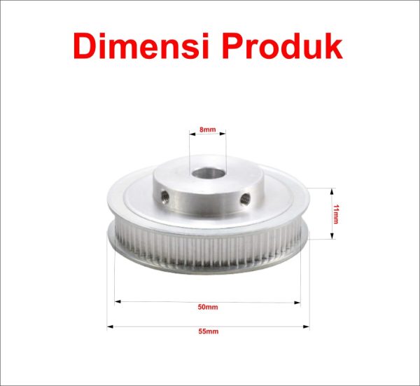 GT2 Pulley 80T W6 B8 - Silver - Image 2