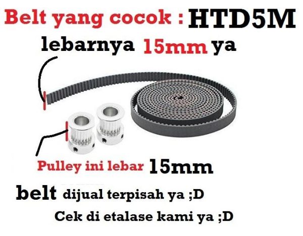 HTD5M Pulley 30T W15 - Silver - Image 3