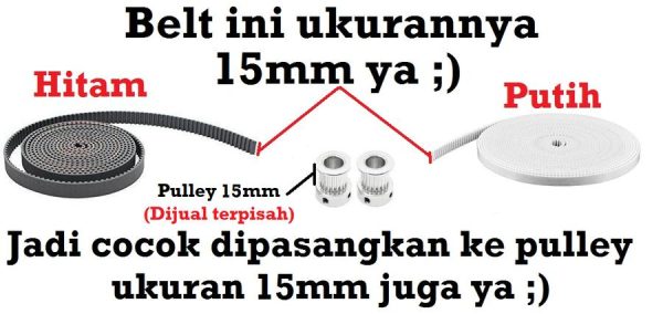 GT2 Belt PU Steel Core W15 - 10cm - Image 2